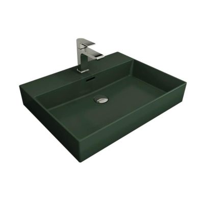 Bocchi Milano Lavabo Tezgah Üstü 60 cm Mat Yeşil 1376-027-0126 - 1