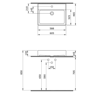 Bocchi Milano Lavabo Tezgah Üstü 60 cm Mat Yeşil 1376-027-0126 - 3