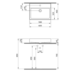 Bocchi Milano Lavabo Tezgah Üstü 60 cm Parlak Kırmızı 1376-019-0126 - 3