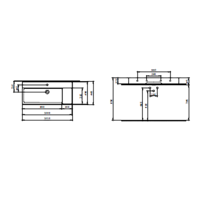 Bocchi Milano Sağdan Etajerli Lavabo 100 cm Mat Beyaz - 2