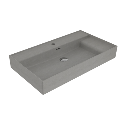 Bocchi Milano Sağdan Etajerli Lavabo 80 cm Mat Beton - 1