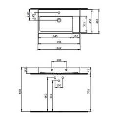 Bocchi Milano Sağdan Etajerli Lavabo 80 cm Mat Buz Mavisi - 2