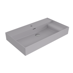 Bocchi Milano Sağdan Etajerli Lavabo 80 cm Mat Gri - BOCCHI