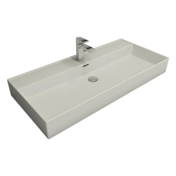 Bocchi Milano Tezgah Üstü Lavabo 100 cm Mat Beyaz 1378-002-0126 