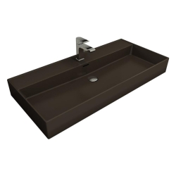 Bocchi Milano Tezgah Üstü Lavabo 100 cm Mat Kahverengi 1378-025-0126 