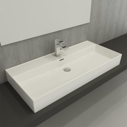 Bocchi Milano Tezgah Üstü Lavabo 100 cm Parlak Beyaz 1378-001-0126 - 2