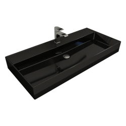 Bocchi Milano Tezgah Üstü Lavabo 100 cm Parlak Siyah 1378-005-0126 