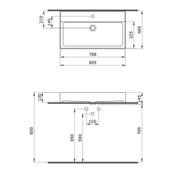 Bocchi Milano Tezgah Üstü Lavabo 80 cm Mat Antrasit 1377-020-0126 - 3