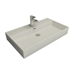 Bocchi Milano Tezgah Üstü Lavabo 80 cm Mat Beyaz 1377-002-0126 