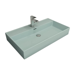 Bocchi Milano Tezgah Üstü Lavabo 80 cm Mat Buz Mavi 1377-029-0126 