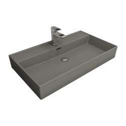 Bocchi Milano Tezgah Üstü Lavabo 80 cm Mat Gri 1377-006-0126 