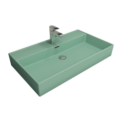 Bocchi Milano Tezgah Üstü Lavabo 80 cm Mat Mint Yeşil 1377-033-0126 - BOCCHI
