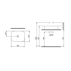 Bocchi New Age Tezgah Üstü Lavabo 55 cm Mat Petrol Mavisi - 2