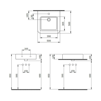 Bocchi Parma Lavabo 50 Cm Mat Yasemin 1122-007-0126 - 2