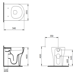 Bocchi Parma Rimless Yerden Tek Klozet - 2