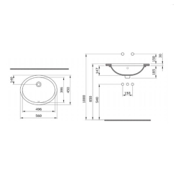 Bocchi Parma Tezgah Altı Lavabo 56 cm Parlak Siyah 1384-005-0125 - 2