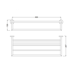 Bocchi Piave Havlu Rafı 600mm Krom 3057 0011 - 1