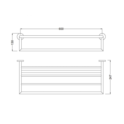 Bocchi Piave Havlu Rafı 600mm Krom 3057 0011 - 1