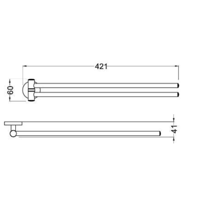 Bocchi Piave Havluluk İkili 421 mm Mat Siyah - 1