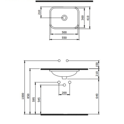 Bocchi Scala 55 cm Tezgahaltı Lavabo Mat Petrol Mavisi - 2