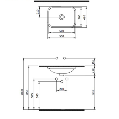 Bocchi Scala 55 cm Tezgahaltı Lavabo Mat Petrol Mavisi - 2