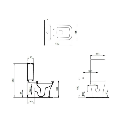 Bocchi Scala Duvara Tam Dayalı Rimless Klozet Mat Antrasit (Rezervuar ve Kapak Hariç) 1480-020-0128 - 3