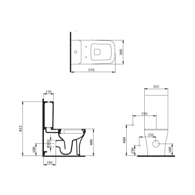 Bocchi Scala Duvara Tam Dayalı Rimless Klozet Mat Yasemin (Rezervuar ve Kapak Hariç) 1480-007-0128 - 3