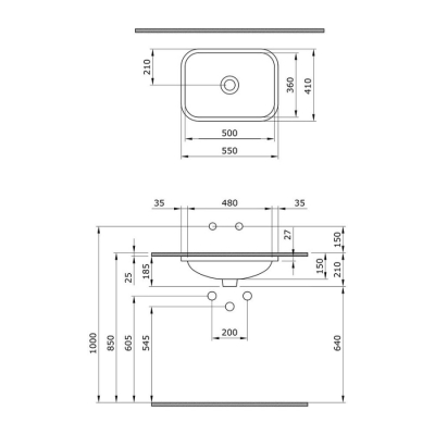 Bocchi Scala Tezgah Altı Lavabo 55 Cm Mat Siyah 1006-004-0125 - 2