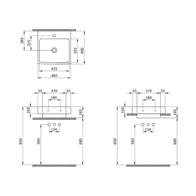 Bocchi Scala Tezgah Üstü Lavabo 48 cm Mat Buz Mavi 1076-029-0126 - 2