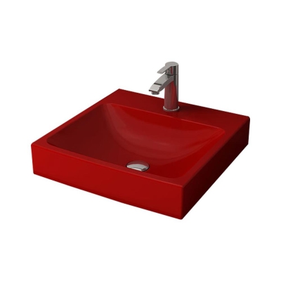 Bocchi Scala Tezgah Üstü Lavabo 48 cm Parlak Kırmızı 1076-019-0126 - 1