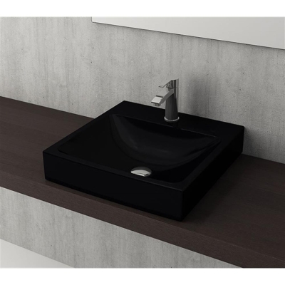 Bocchi Scala Tezgah Üstü Lavabo 48 cm Parlak Siyah 1076-005-0126 - 2