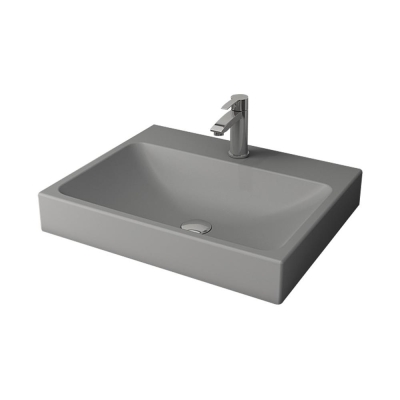 Bocchi Scala Tezgah Üstü Lavabo 60 cm Mat Gri 1077-006-0126 - 1