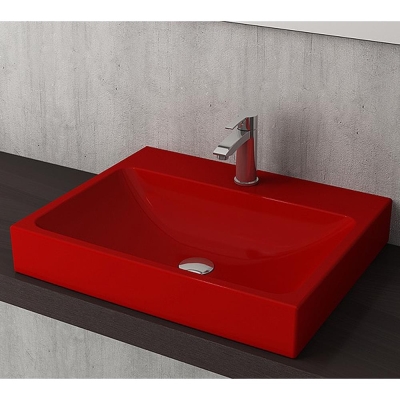 Bocchi Scala Tezgah Üstü Lavabo 60 cm Parlak Kırmızı 1077-019-0126 - 2