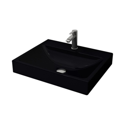 Bocchi Scala Tezgah Üstü Lavabo 60 cm Parlak Siyah 1077-005-0126 - 1