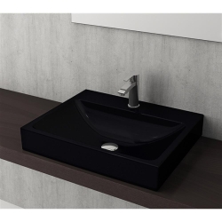 Bocchi Scala Tezgah Üstü Lavabo 60 cm Parlak Siyah 1077-005-0126 - 2