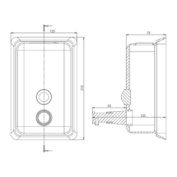 Bocchi Sıvı Sabunluk Dikey 1 Lt Mat Paslanmaz Çelik 3900 0157 - 2