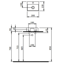 Bocchi Slim Line Dikdörtgen Lavabo 30x24 cm Mat Bronz - 2