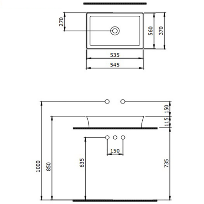 Bocchi Slim Line Dikdörtgen Lavabo 55x38 cm Parlak Mandalina Sarısı - 2