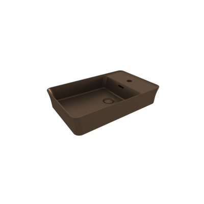 Bocchi Slim Line Dikdörtgen Lavabo 60x38 cm Mat Bronz - 1