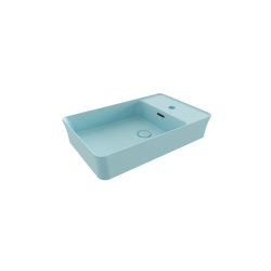 Bocchi Slim Line Dikdörtgen Lavabo 60x38 cm Mat Buz Mavisi - 1