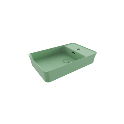 Bocchi Slim Line Dikdörtgen Lavabo 60x38 cm Mat Mint Yeşil - 1