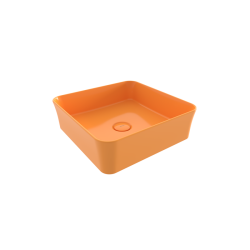 Bocchi Slim Line Kare Lavabo 38x38 cm Parlak Mandalina Sarısı - 1