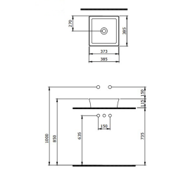 Bocchi Slim Line Kare Lavabo 38x38 cm Parlak Mandalina Sarısı - 2