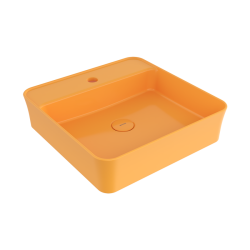 Bocchi Slim Line Kare Lavabo 45x45 cm Parlak Mandalina Sarısı - BOCCHI