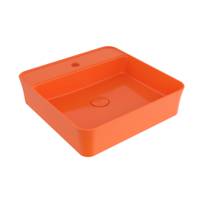 Bocchi Slim Line Kare Lavabo 45x45 cm Parlak Turuncu - 1