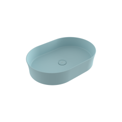 Bocchi Slim Line Oval Lavabo 55x38 cm Mat Buz Mavisi - 1