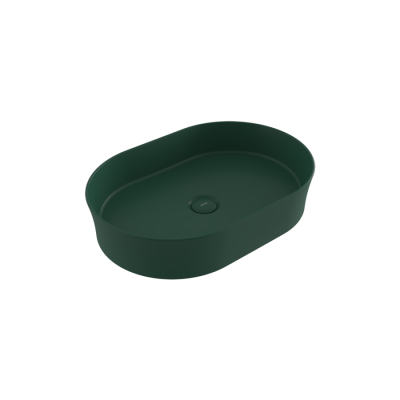 Bocchi Slim Line Oval Lavabo 55x38 cm Mat Yeşil - 1