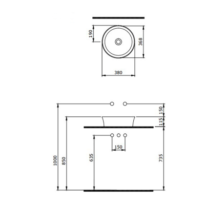 Bocchi Slim Line Yuvarlak lavabo 38 cm Parlak Mandalina Sarısı - 2