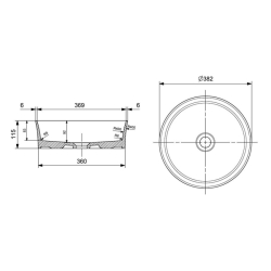 Bocchi Sottile Slim Line Çanak Lavabo 38 Cm Mat Antrasit 1478-020-0125 - 2