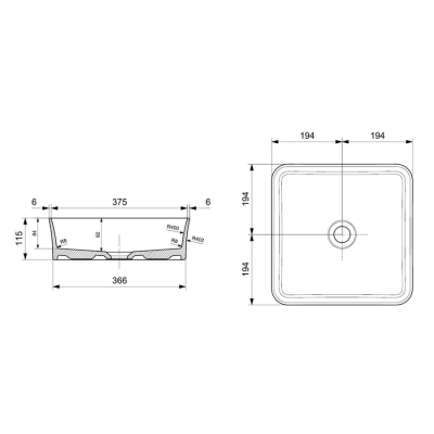 Bocchi Sottile Slim Line Çanak Lavabo 38 Cm Mat Gri 1477-006-0125 - 2